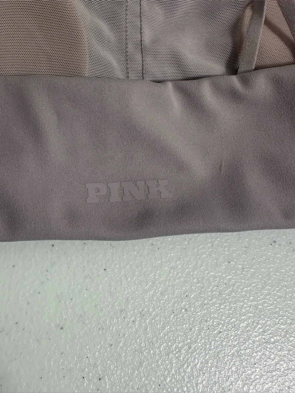 NWT Victorias Secret PINK Size Small S Taupe Relay Square-Neck Sports Bra